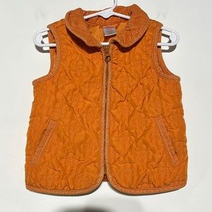 Gymboree Girl’s Orange Subtle Floral Ribbed Detail Vest Size 2T-3T